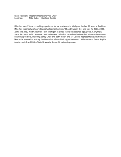 Board Position: Program Operations Vice Chair Nominee: Mike
