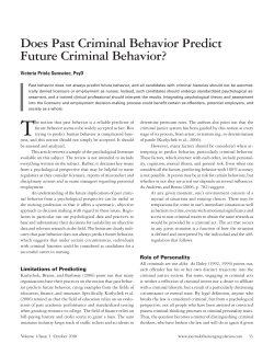 Does Past Criminal Behavior Predict Future Criminal Behavior?