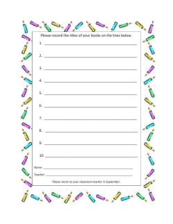 Please record the titles of your books on the lines below. 1. 2.