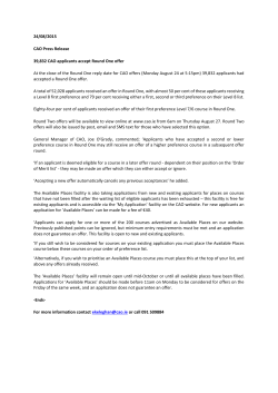 24/08/2015 CAO Press Release 39,832 CAO applicants accept