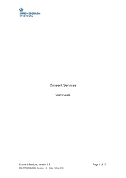 Consent Services User`s Guide