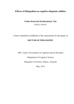Effects of bilingualism on cognitive-linguistic abilities