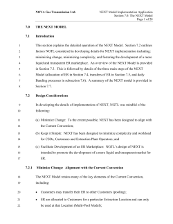 7.0 THE NEXT MODEL 7.1 Introduction This section explains the