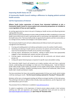 Call for Expressions of Interest