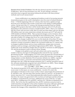 Question from Carolyn Friedman: Describe the chemical reactions