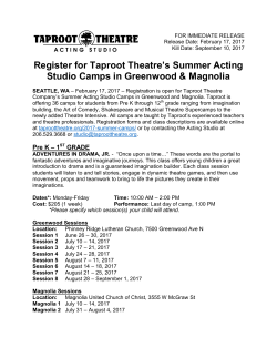Register for Taproot Theatre`s Summer Acting Studio Camps in