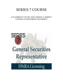 Feasibility Study of adding Series 7 coursework to - Econ
