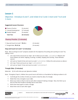 Prekindergarten Mathematics Module 3, Topic A