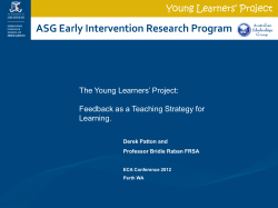 Feedback as a Teaching Strategy for Learning.