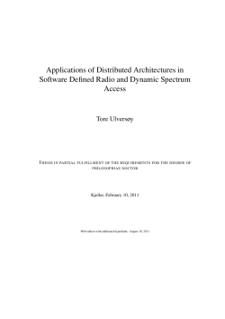 Applications of Distributed Architectures in Software Defined Radio