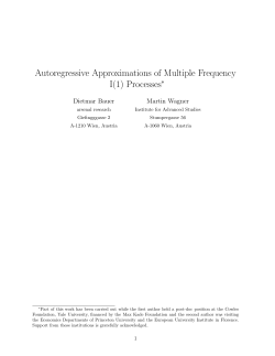 Autoregressive Approximations of Multiple Frequency I(1) Processes&lowast;