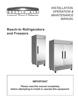 Reach-In Refrigerators and Freezers