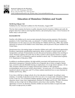 Education of Homeless Children and Youth
