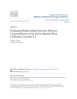Evaluating Relationships between Mercury Concentrations in Air