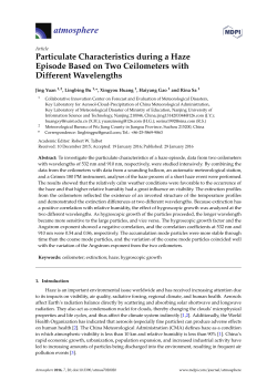 Particulate Characteristics during a Haze Episode Based on