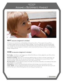 Assume a Beginner`s Mindset - BHSDesignThinking