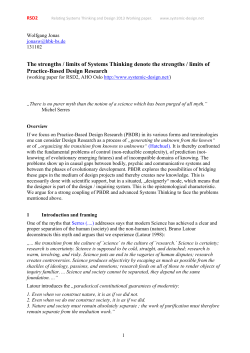 The strengths / limits of Systems Thinking denote