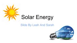 Solar Energy - Portmarnock Community School