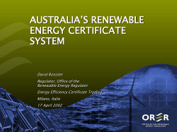 Certificate trading for renewable energy – Australia