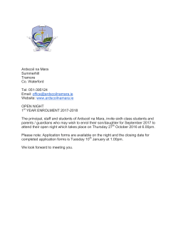 Ardscoil na Mara Summerhill Tramore Co. Waterford Tel: 051