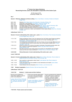3rd Carbon from Space Workshop Reconciling the land, ocean and