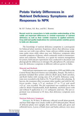 Potato Variety Differences in Nutrient Deficiency Symptoms and