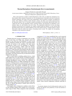 Thermal fluctuations of hydrodynamic flows in - ENS-phys