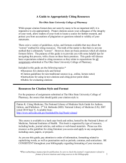A Guide to Appropriately Citing Resources