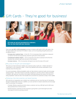 Gift Cards &ndash; They`re good for business!