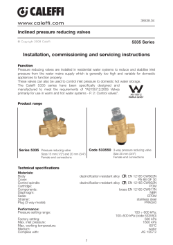 5335 Pressure Reducing Valve Instructions
