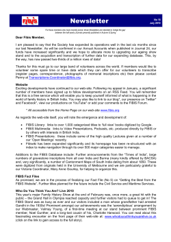 Newsletter No 18 July 2010 For those members who have recently