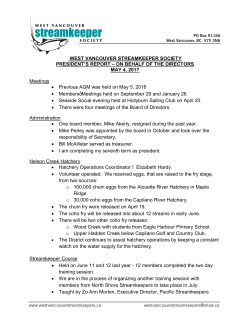 ON BEHALF OF THE DIRECTORS MAY 4, 2017 Meetings