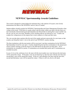 NEWMAC Sportsmanship Award Guidelines
