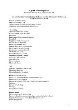 A path of osteopathy