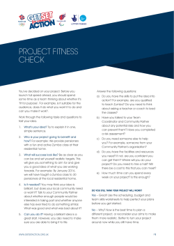 Project Fitness check - Get Set for Community Action