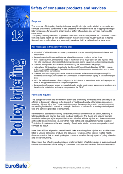 Policy briefing 12 Safety of consumer products and
