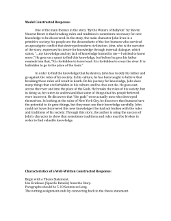 Model Constructed Response: One of the main themes in the story