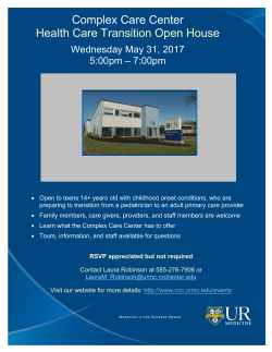 Complex Care Center Health Care Transition Open House