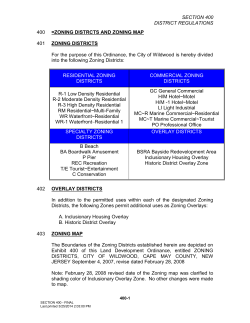 SECTION 400 DISTRICT REGULATIONS 400