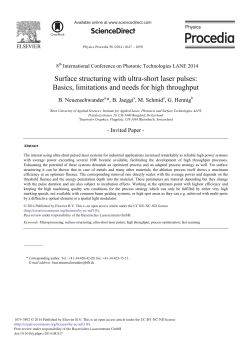 Surface Structuring with Ultra-short Laser Pulses: Basics, Limitations