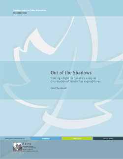 Out of the Shadows - Canadian Centre for Policy Alternatives