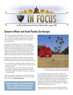 Conserve Water and Avoid Penalty Surcharges