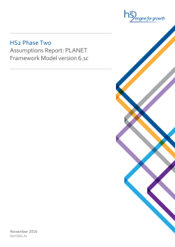 HS2 Phase Two Assumptions Report: PLANET Framework Model
