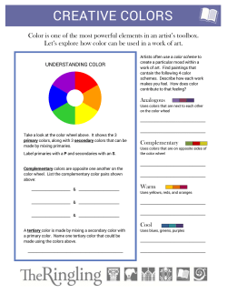 Gallery Worksheet: Creative Colors Explore the