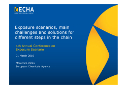Exposure scenarios, main challenges and solutions