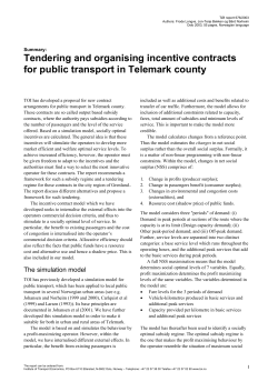Tendering and organising incentive contracts for public transport in