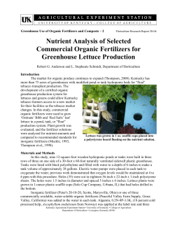 Nutrient Analysis of Selected Commercial Organic Fertilizers for