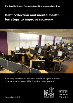 Debt collection and mental health: ten steps to improve recovery
