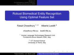 Robust Biomedical Entity Recognition Using Optimal Feature Set