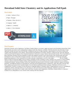 Solid State Chemistry and its Applications